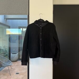 Outdoor Voices Megafleece Black Bomber Jacket